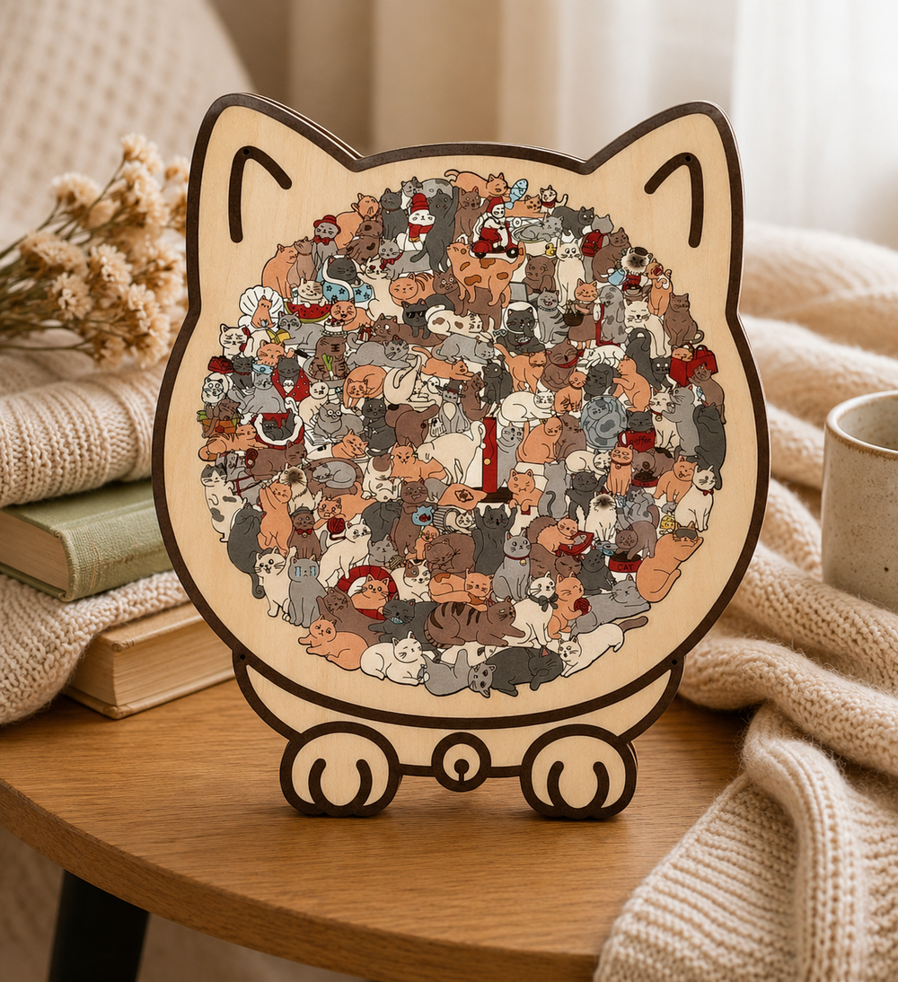 Sakin Yaz Akşamı Kedi Yapboz Aktivitesi